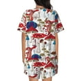 thumbnail image 3 of Naloa Colorful Mushrooms (2) Women's Short-Sleeved Pajama Set, Loungewear, Summer pajamas, Breathable Cozy - Large, 3 of 9