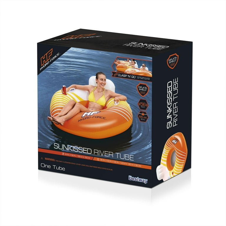 Bestway Hydro-Force Sunkissed Inflatable Tube, 4 Pack, Orange