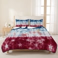 thumbnail image 3 of Full Quilt Set 78''x90'', Blue White Red Lightweight Summer Bedspread Coverlet Set with 2 Pillow Shams, Tie-dye American Flag Star Abstract Breathable All Season Quilt Bedding for Bedroom/Guest Room, 3 of 9