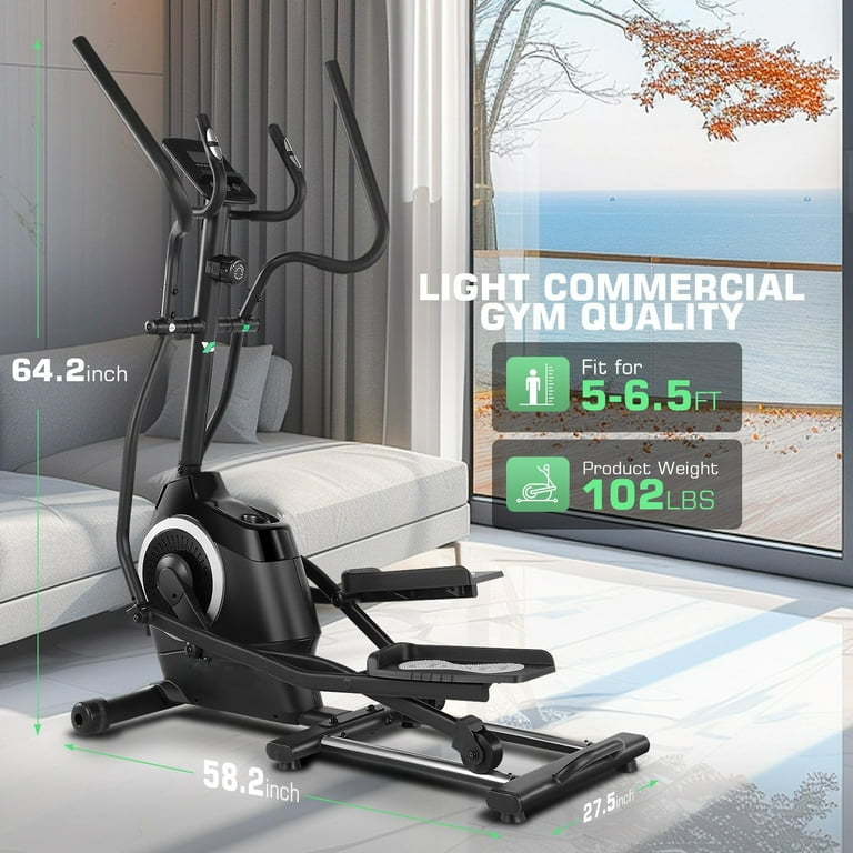 Elliptical Machine Elliptical Exercise Machine with Hyper Quiet Front Magnetic Driving System APP Elliptical Trainer for Home 450LBS Weight