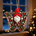 thumbnail image 4 of romoty Personalized Christmas Letter Ornaments, Cute Gnome Kitten Initial Pendants, 2D Flat Acrylic Monogram Tree Car Mirror Decor, 4 of 6