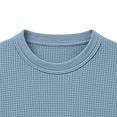 thumbnail image 4 of Men's Long Sleeve Shirts Solid Color Round Neck Waffle Weave Basic Shirt Comfort Slim Fit Casual Sports Pullover Shirt with Pocket, 4 of 5
