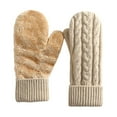 thumbnail image 5 of KHONTS Winter Mittens Gloves for Women Warm Lining Knit Thick Thermal Snow Gloves for for Cold Weather Gifts Beige One Size, 5 of 5