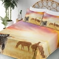thumbnail image 3 of Ambesonne Savanna Fitted & Top Sheet Set with Shams, Colorful South Wild Zebra, Multicolor, 3 of 5