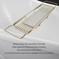 thumbnail image 4 of Metal Marble Bathtub Rack with Anti Slip, Space Saving, Multi Functional Expandable Bathtub Tray for House Warming Gift, 4 of 8