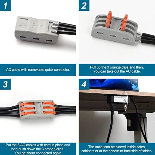 Gun Safe Power Outlet Strip with 2 USB Ports. 10 FT Flat AC Cable with Removable 3-Prong Plugs. Outlet Accessory for Gun Safe, Cabinets, Closet, Drawer. Black. Certified$$Tools & Hardware Other