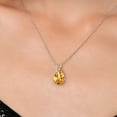 thumbnail image 3 of Gem Stone King 14K White Gold Yellow Citrine Pendant Necklace for Women | 2.89 Cttw | Gemstone November Birthstone | Pear Shape 12X8MM | With 18 inch Chain, 3 of 6