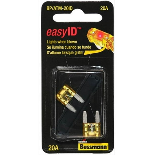 BUSSMANN BPATM20ID Mini Automotive Fuses, Pack 2