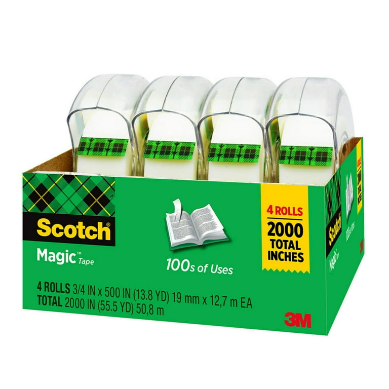 Scotch Magic Tape, Invisible, 4 Tape Rolls With Dispensers
