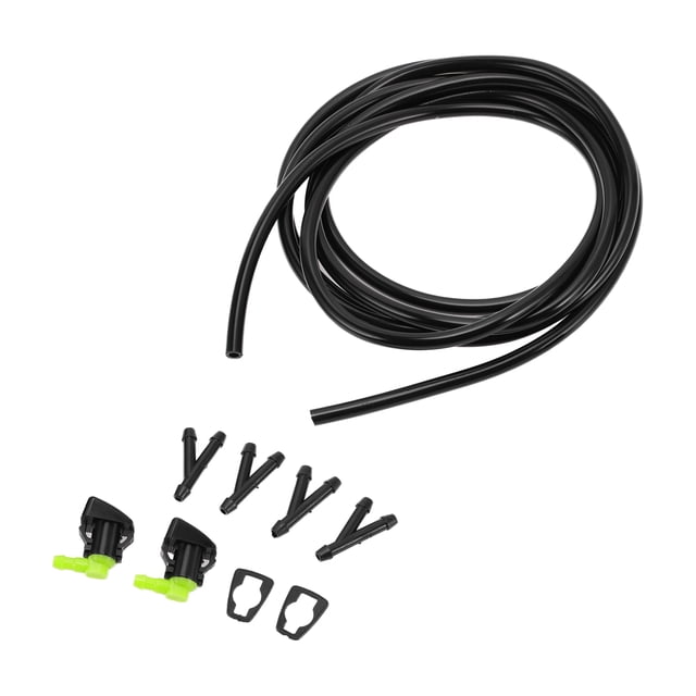Kit de boquilla de limpiaparabrisas Unique Bargains delantero con manguera de fluido y junta para Ford Edge 2007-2011 negro verde 1 juego