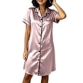 thumbnail image 5 of NominalSnug Womens Nightgowns Button down Short Sleeve Nightshirts Collared Knee Length Sleepshirts Comfy Loungewear, 5 of 8