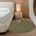 thumbnail image 2 of Round Rugs 5Ft, Avocado Green Brown Round Area Rug Washable Indoor Throw Carpet, Solid Color Farmhouse Brown Soft Non Slip Circle Rug for Cabinet Bathroom Home Decor Aesthetic, 2 of 8