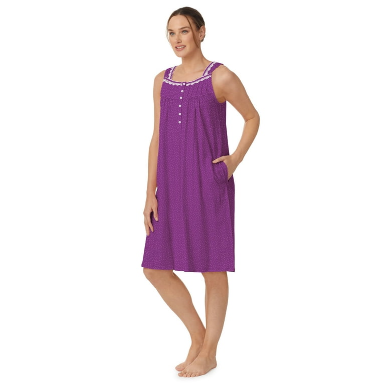 Aria Women s and Women s Plus Sleeveless Cotton Nightgown Sizes S 4X Walmart