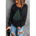 thumbnail image 7 of Women's Black Rhinestone Christmas Tree Graphic Pullover Sweatshirt | [ZhiHiMeRi] | (US 4-6)S, 7 of 7