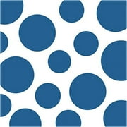 Creative Converting 653258 Chevron/Dots-Royal Blue Beverage Napkin