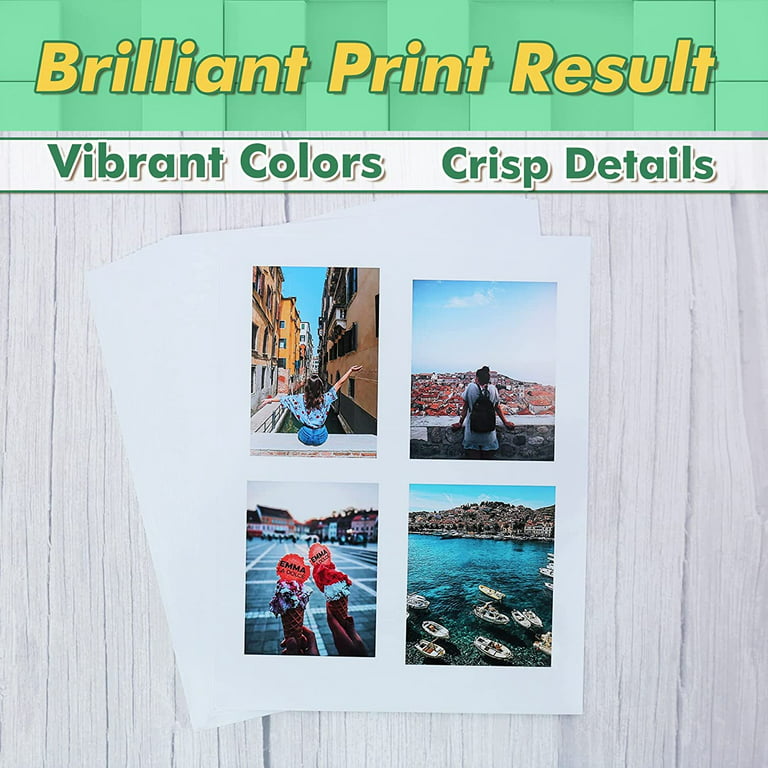 4x6 Glossy Inkjet Photo Sticker Paper 100 Sheets