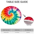 thumbnail image 6 of Colorful Rainbow Tie Dye Spiral Pattern Round Fitted Tablecloth with Elastic Edge,Dining Table Cover Waterproof,Outdoor Round Tablecloth for Camping,Dining,Indoor and Outdoor, 6 of 7