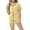 Yellow, variant on WEIYLL Girls Pjs Sets Summer Solid Color Short Sleeve Turn-Down Collar Button Tops T Shirt Shorts Casual Indoor 3 Pcs Sleepwear Outfit Suit 4-5 Years