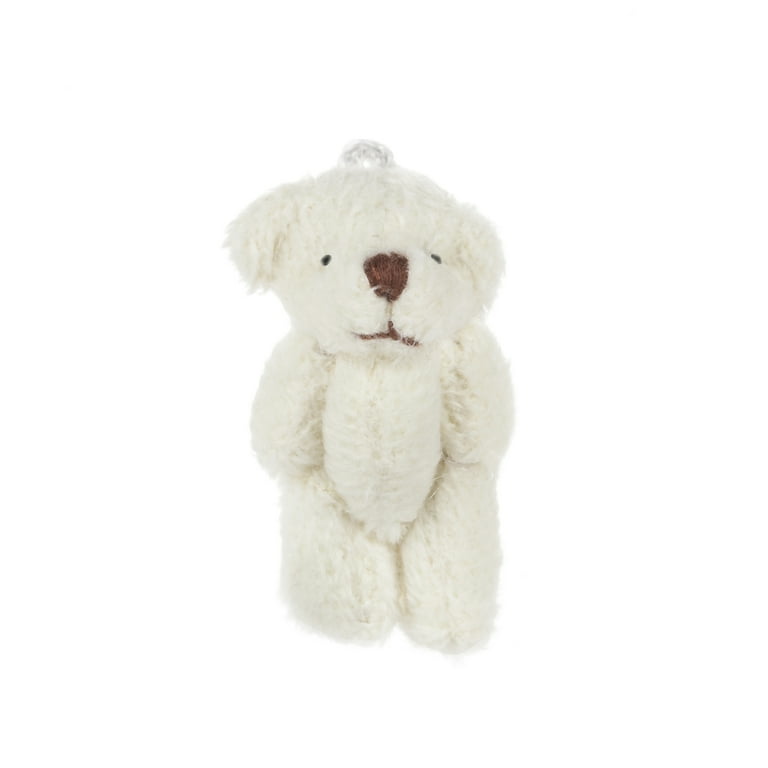 Darice Timeless Minis Miniature Jointed Teddy Bears Plush Cream 1.5 Inches