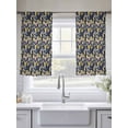 thumbnail image 5 of Vintage Flower Sheer Curtains 45 Inch Length 2 Panels Set Window Treatments, Yellow Spring Floral Leaf Pastoral Birds Navy Blue Rod Pocket Semi Curtains for Living Room/Bedroom/Kitchen, 104"W x 45"L, 5 of 7