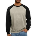 thumbnail image 1 of Styesk Chemises pour Hommes Mode Décontractée Patchwork Col Rond Chandail à Manches Longues, 1 of 5