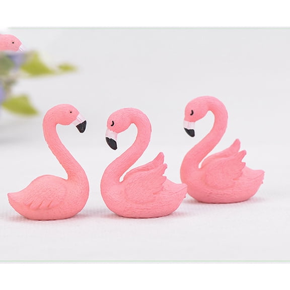 HONMEET Bird Ornaments Flamingo Micro Landscape Ornament Pink 12pcs