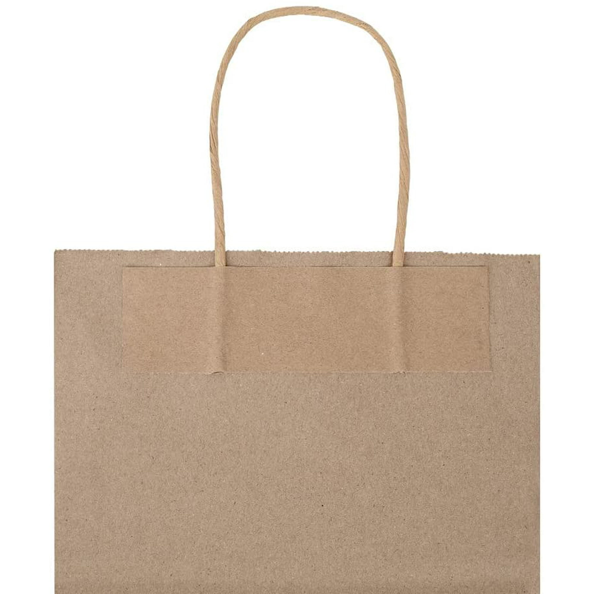 50 Pack 8x4.75x10 inch Plain Medium Paper Bags with Handles Bulk Brown Kraft Bags Craft Gift Bags Grocery Shopping Retail Bags Birthday Party Favors Wedding Bags Sacks Natural 50Pcs Walmart