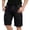 Black, variant on Gym Mens Shorts Drawstring Elastic Waist with Pockets Casual Hiking Trousers Loose Fit Shorts