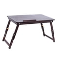 thumbnail image 2 of Ktaxon Adjustable Laptop Bed Tray/Lap Desk With Tilting Lockable Legs Top Drawer Computer Desk Dark Coffee, 2 of 3