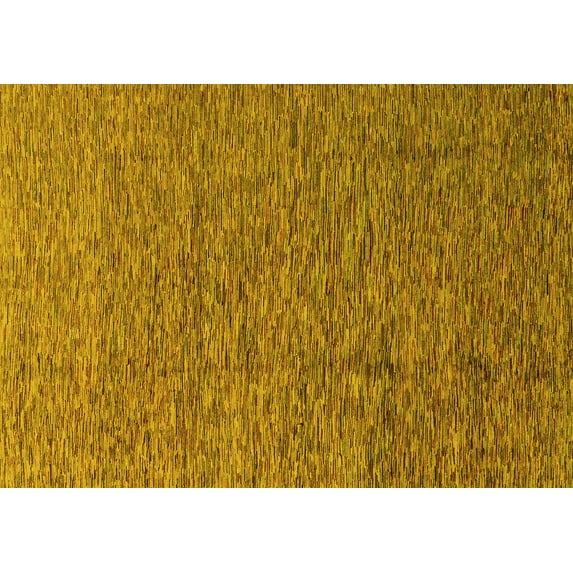 Ahgly Company Machine Washable Indoor Rectangle Abstract Yellow Modern Area Rugs, 7' x 9'