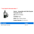 thumbnail image 2 of Starter - Compatible with 2004 Chrysler Concorde 3.5L V6, 2 of 4