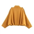 thumbnail image 6 of Uooqdmx Bomber Jacket Women Suede Jacket Women Oversized Jacket Zip Up Jackets for Women Soft Loose Coats Outerwear Tops, Yellow L, 6 of 8