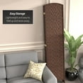 thumbnail image 5 of 7 ft. Tall Rattan Fiber Diamond Weave Privacy Screen Room Divider - Dark Mocha - 6 Panels, 5 of 6