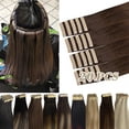 thumbnail image 1 of hotbanana Real Human Tape in Hair Extensions,Chocolate Brown Double Side Skin Tape Straight Silky Hair 24 inch, 20pcs 50g, 1 of 6