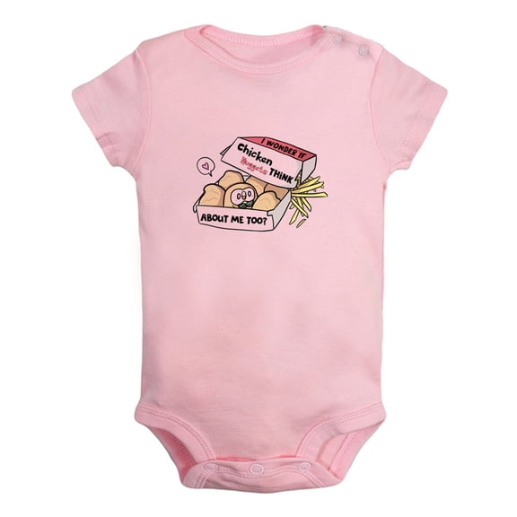 iDzn If Chicken Nuggets Think About me Too Funny Rompers For Babies, Newborn Baby Unisex Bodysuits, Infant Jumpsuits, Toddler 0-24 Months Kids One-Piece Oufits