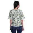 thumbnail image 4 of Moomaya Printed Round Neck Top For Women Elbow Sleeve Blouse Tunic Formal Wear, 4 of 6