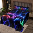 thumbnail image 2 of Erosebridal Teens Video Game Coverlet Set King, Gradient Blue Lightning Bedding Set, Ultra Soft 3-Piece, 2 of 5