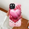 thumbnail image 2 of Valentine's Day Gift Pink Heart Rose Floral Print Couples Lovers Unique Romantic Phone Case Compatible with iPhone 11/12/13/14/15/16 (Pro Max/Plus), 2 of 9