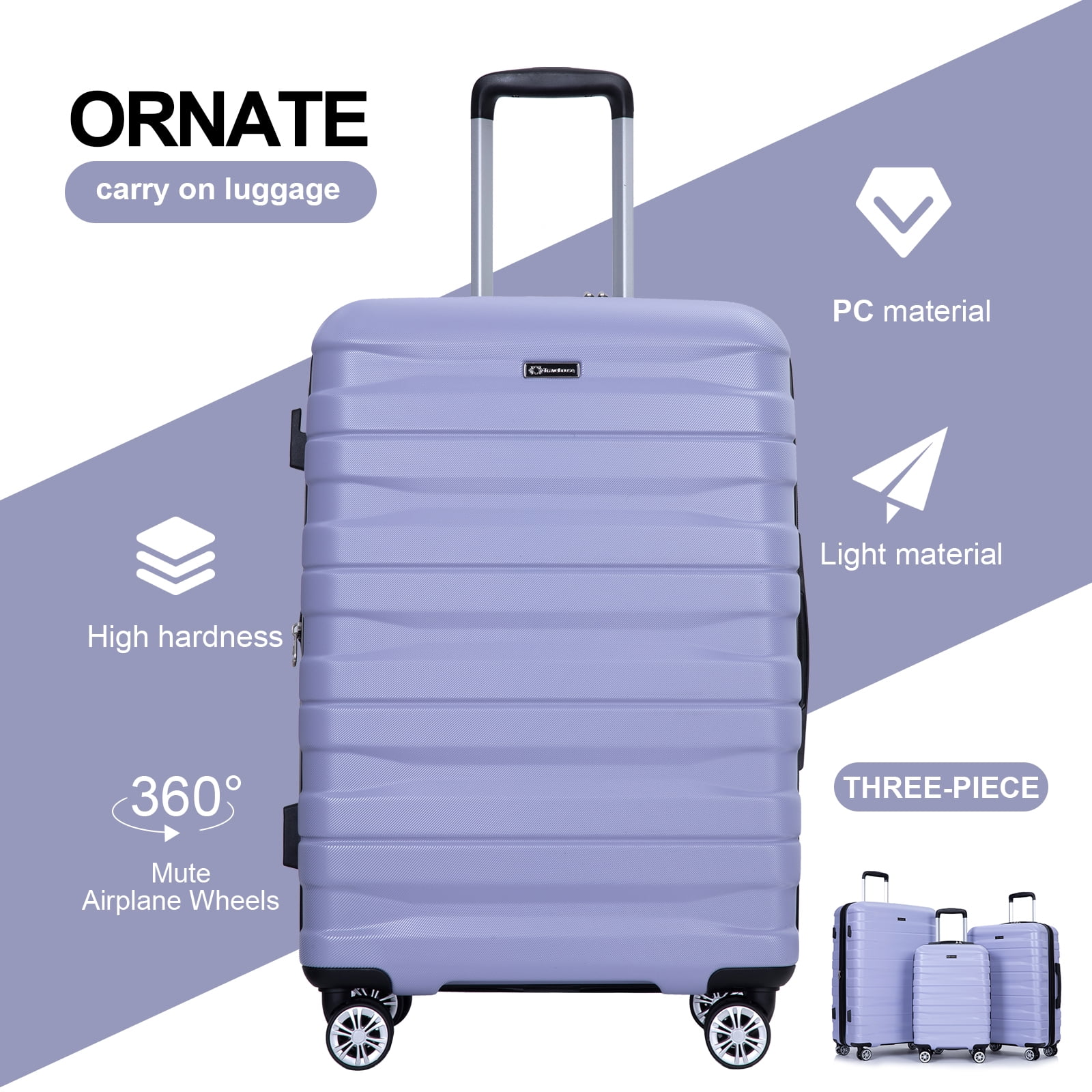 Tripcomp Hardside Luggage Set,Carry-on,Lightweight Suitcase
