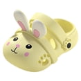 thumbnail image 3 of KPOPLK Toddler Little Kids Slides Sandals Dinosaur Bunny Beach Pool Shower Slides Anti-Skid Home Bath Slippers Cute Summer Outdoor Shoes for Girls and Boys Size 8.5,Yellow, 3 of 6