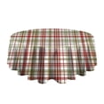 thumbnail image 5 of Multi Color Plaid Checkered Pattern Round Tablecloth 60"x60",Wrinkle Wipeable Table Cloth for Kitchen Dining Room Picnic Patio Party, 5 of 6