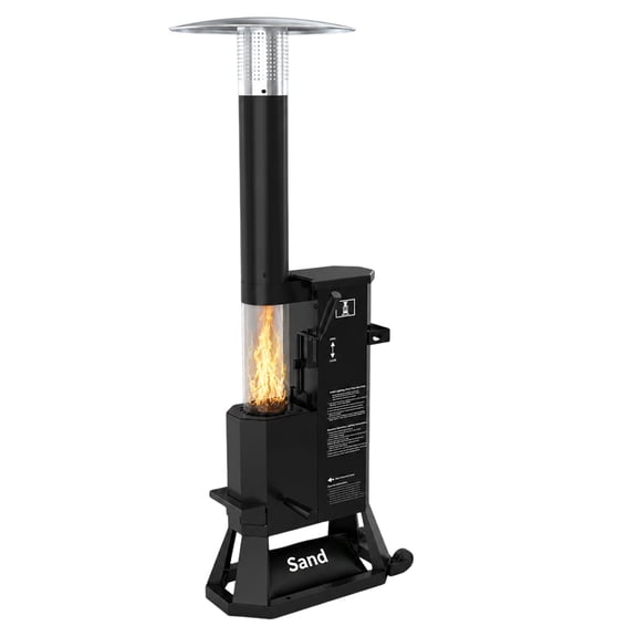 HEATAK Outdoor Wood Pellet Patio Heater, Freestanding 50,000 BTU Eco-Friendly Heater with Round Observing, 2-Hour Burn Time for Backyard, Deck, Camping