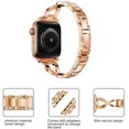 thumbnail image 6 of IBEAR Compatible with Apple Watch Band 45mm 44mm 42mm Rose Gold Women Bracelet Strap, Bling Metal Strap Replacement for iWatch Bands Series 8/76/5/4/3/2/1 Girls Wristband, 6 of 12