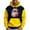 Yellow, variant on Men Hooded Sweatshirt Long Sleeve Pullover Santa Claus Graphic Print Casual Loose Fit Kangaroo Pocket Drawstring Design Black L