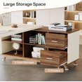 thumbnail image 5 of Tribesigns Large L-Shaped Desk, Modern Executive Office Desk with Drawers, 78.7 Inch Computer Desk with Cabinet for Home Office,White & Walnut, 5 of 5