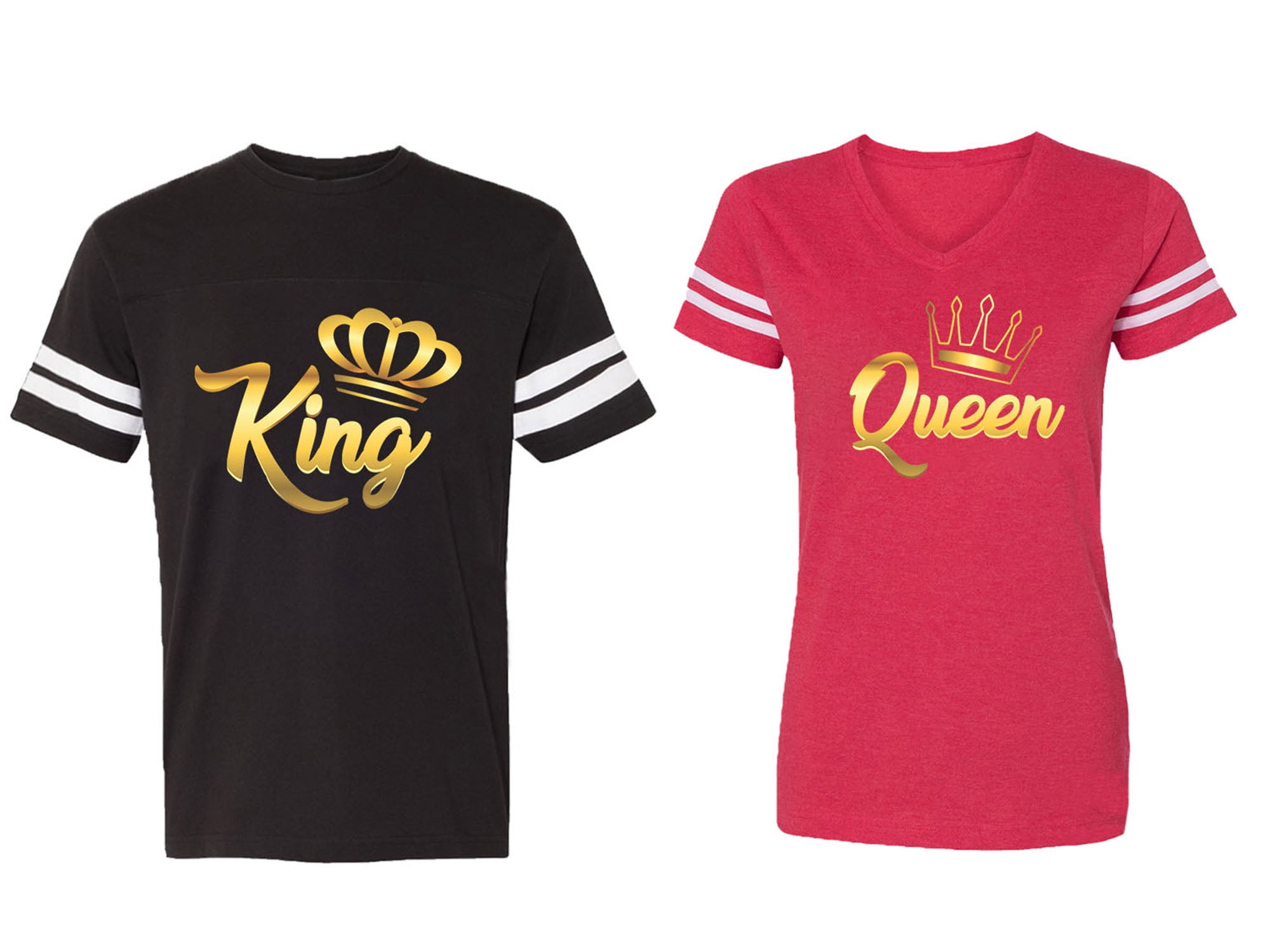 king-queen-gold-matching-couple-cotton-jerseys-men-black-women-red