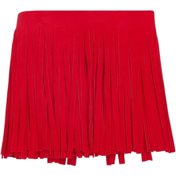 5.4 Yards 6" Wide Fringe Tassel Trim Trimmings of Suede Tassel Red Velvet Tassel Trims Ribbon Faux Suede Leather Fringe for DIY Sewing Craft Edge Garment Curtains Bag Hem Accessories