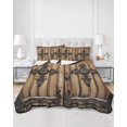 thumbnail image 3 of Farmhouse Brown Queen Size Down Alternative Comforter,Lightweight Comforter Quilt Bedding Set with Pillow Shams Rustic Wooden Historical Barn Door Plank All Seasons Bed Comforter Duvet Insert 90"x96", 3 of 7