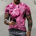 thumbnail image 2 of ZCFZJW Big and Tall Regular Fit Graphic T-Shirts for Men Vintage 3D Horse Pattern Print Summer Short Sleeve Round Neck Pullover Tops Trendy Outdoor Daily Vacation Tees Shirt Hot Pink M, 2 of 6