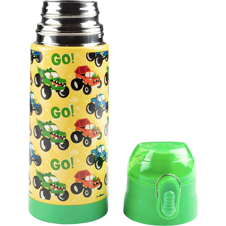 Bentology Stainless Steel 13 oz Monster Truck Insulated Water Bottle for  Kids - Easy to Use for Kids - Reusable Spill Proof BPA-Free Water Bottle 